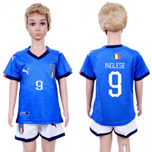 Italy #9 Inglese Home Kid Soccer Country Jersey